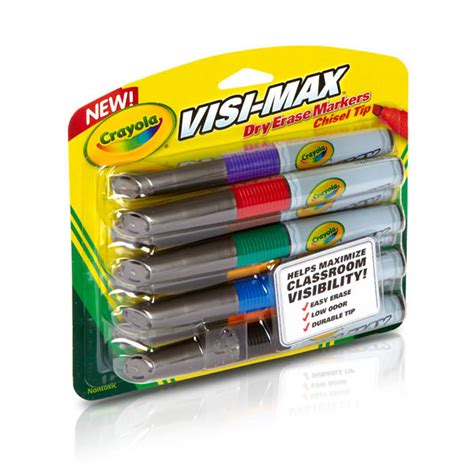 Crayola Visi Max Dry Erase Markers Broad Line 8 Count Crayola