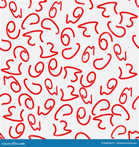 Seamless Vector Pattern Red Squiggles Stock Vector Illustration Of