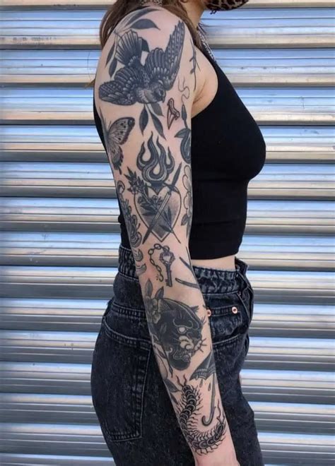 50 Patchwork Tattoos To Make You Start A Sleeve Body Artifact Traditional Tattoo Sleeve