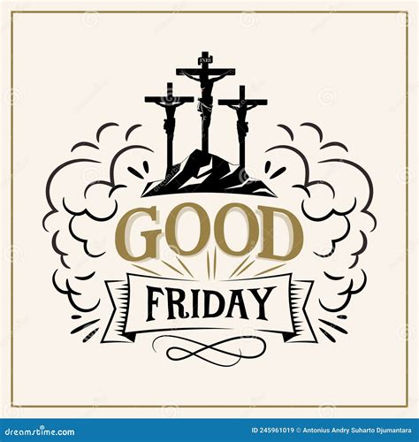 Good Friday Hand Drawn Calligraphy Lettering Stock Vector
