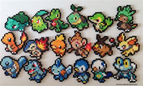 Pokemon Starters Perler Hama Beads Pokemon Perler Beads Pyssla Pokemon