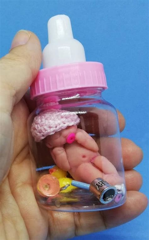 Little Baby Bottle With Tiny Baby 4cm Bebé Miniatura 4cm Con Etsy