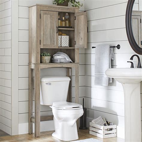 It measures 59 tall with a toilet clearance of. Over the Toilet Bathroom Space Saver Rustic Gray Toilet ...