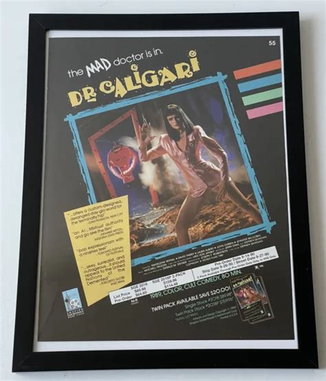 Dr Caligari 1989 Cult Comedy Horror Vhs Video Store Vintage Ad Poster
