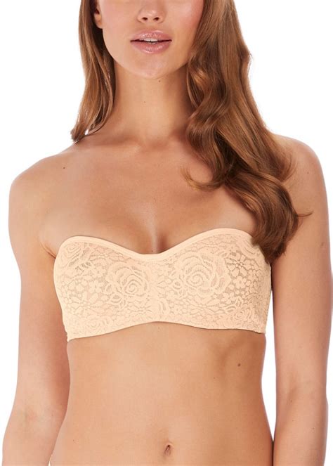 Wacoal Halo Lace Moulded Strapless Bra Nude Available At The Fitting Room