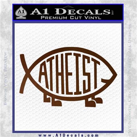 Athiest Jesus Fish Decal Sticker D6 A1 Decals