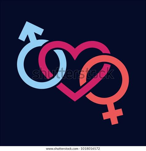 Sex Symbols Shape Heart Male Female Vector De Stock Libre De Regalías