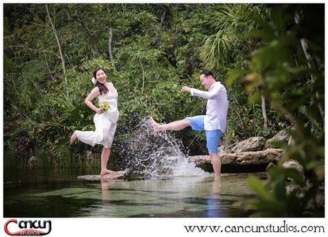 korean honeymoon snaps at a cenote beautiful jungle settings and underwater photos