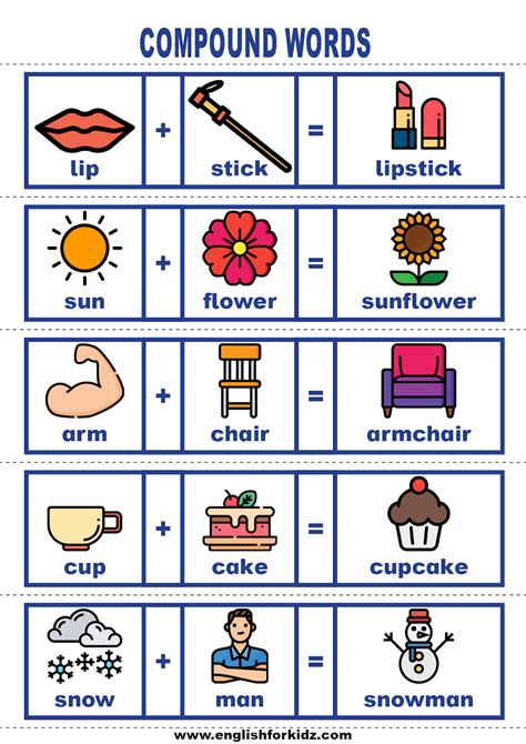 Compound Words List With Pictures