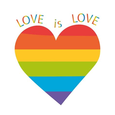 Premium Vector Lgbt Rainbow Heart With Lettering Love Is Love Lgbt