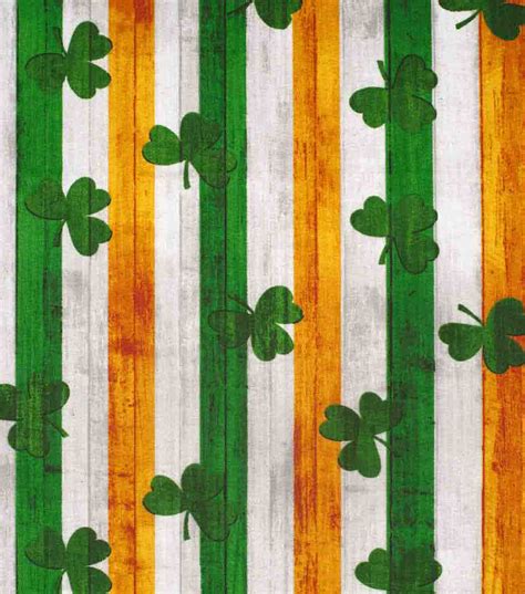 St Patricks Day Cotton Fabric Shamrocks Irish Wood Grain Joann