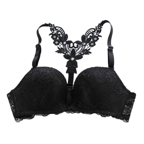 Front Closure Butterfly Racerback Brassiere Sexy Backless Bra Super Push Up Bra Small Breast