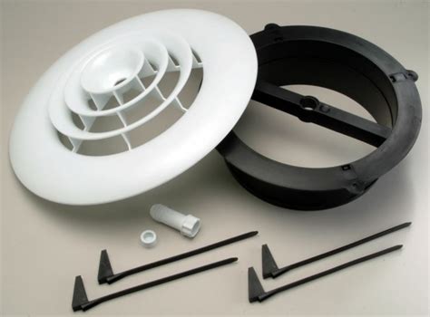 Hart & cooley 20 x 8 white steel return air register grille vent wall ceiling. QUICK CONNECT Round Ceiling Diffuser with Boot