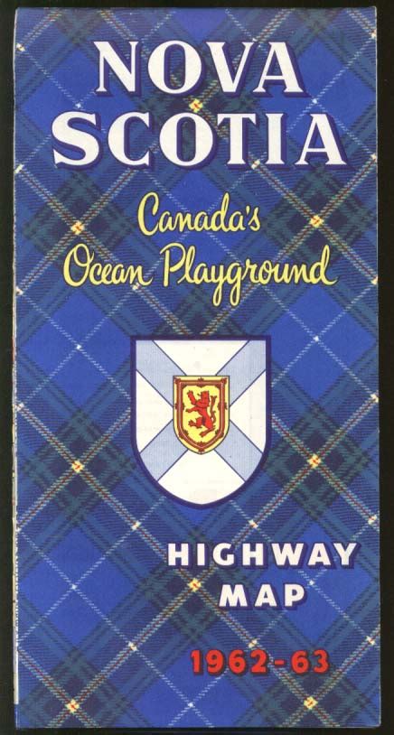 Nova Scotia Official Highway Road Map 1962 1963