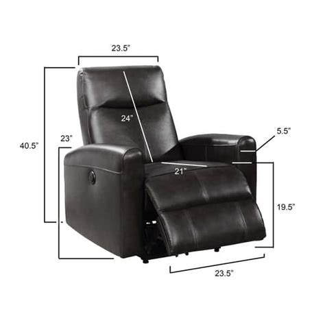 Eli Contemporary Leather Living Room Power Recliner With Lumbar Massage