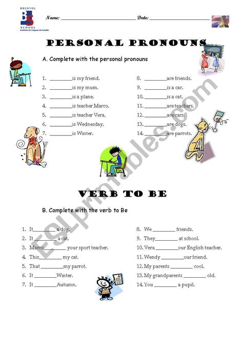 Verb To Be Exercises Free Printable Verb To Be Esl Wo