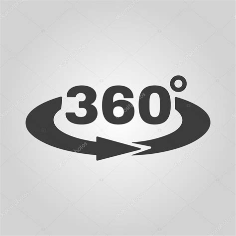The Angle 360 Degrees Icon Rotation Symbol Flat Vector Illustration