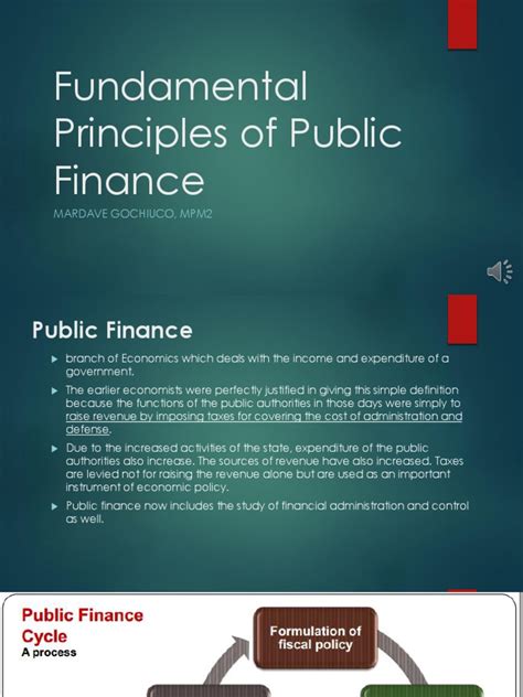 Fundamental Principles Of Public Finance 1pptx Public Finance