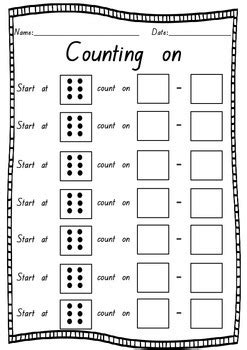 FREE Counting On Printable Workskeet - No Prep by Justine Edward