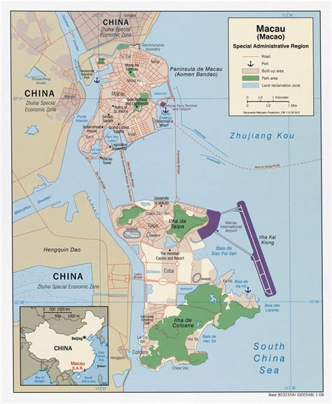 Full Political Map Of Macau Macau Full Political Map