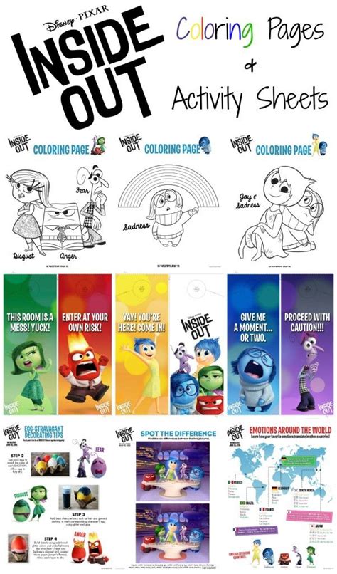 Eclectic Momsense Disney•pixar Inside Out Activity Sheets