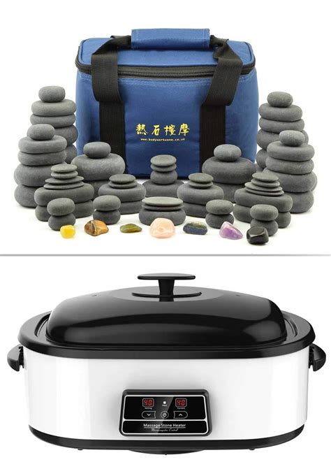 buy massagemaster hot stone massage kit 70 basalt chakra stones 17 litre 18 quart digital