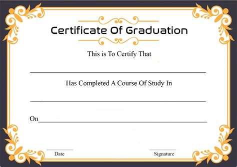 Graduation Certificate Template Word Addictionary