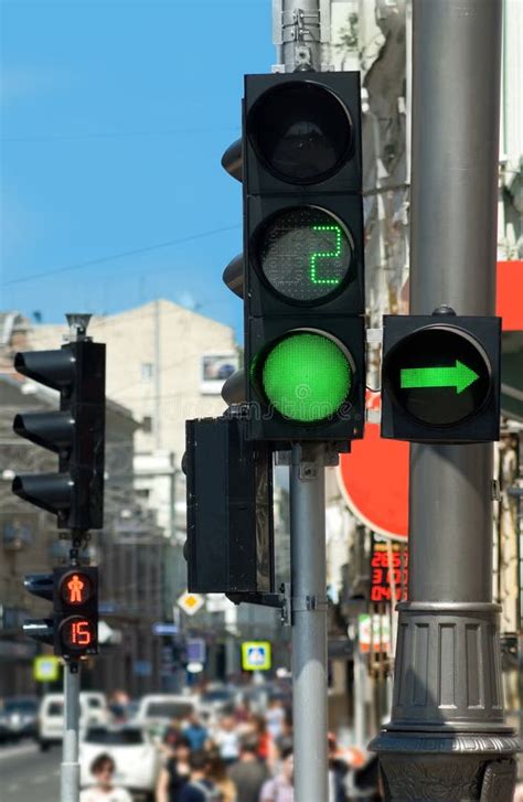 Images Of Green Traffic Lights And People Stock Image Image Of
