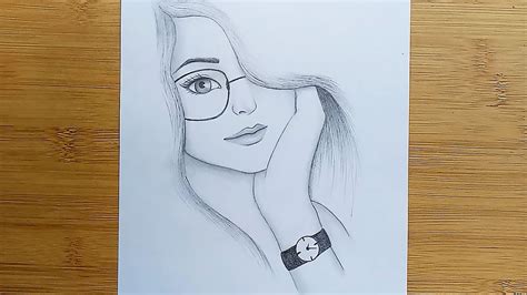 How To Draw A Girl Face With Glasses For Beginners Step By Step