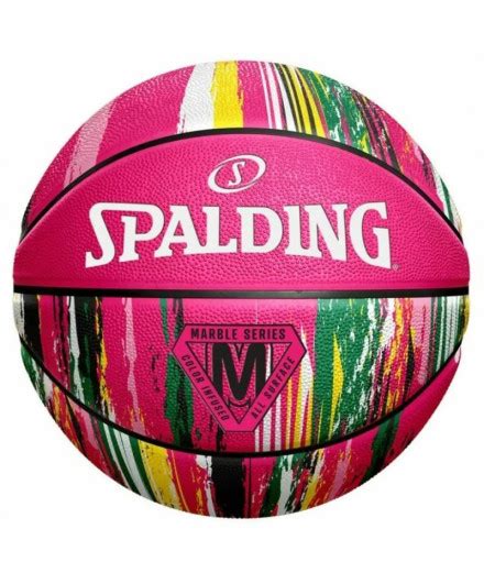 Pelota De Baloncesto Spalding Marble Series Pink Sz6 Rubber