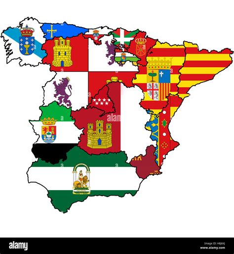 Cartina Delle Regioni Della Spagna