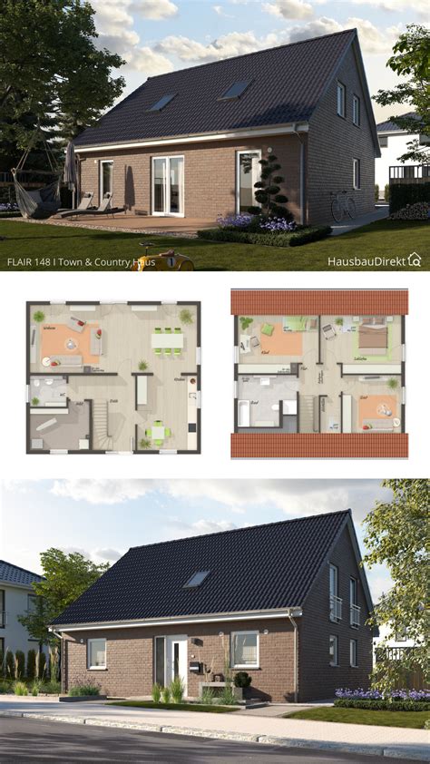 Grundriss einfamilienhaus 160 qm zen haus bungalow bauen winkelbungalow grundriss. Einfamilienhaus klassisch mit Klinker Fassade & Satteldach ...
