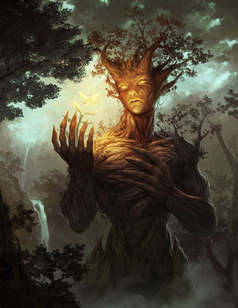 Treedius Mother Nature By Juhyung Kang Mythical Creatures Art Dark