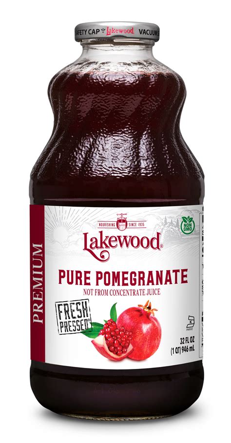 Premium Pure Pomegranate 32oz 6 Pack Lakewood Organic Juice