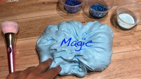 Easy Recipe Blue Glitter Fluffy Slime ★ Recette Facile Bleu Paillettes