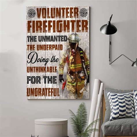 Cara Poster Firefighter Poster Volunteer Firefighter Wall Art