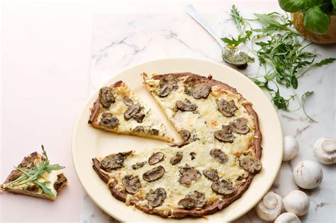 Keto White Pizza With Mushrooms And Pesto Keto Foods Keto Food List