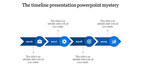 Cool Attractive Blue Timeline Templates Powerpoint For Presentation