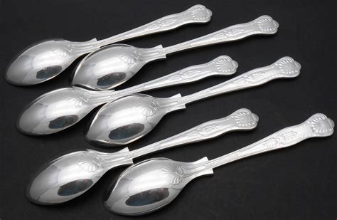 Kings Pattern Coffee Spoons X6 Silver Plated Epns A1 Sheffield