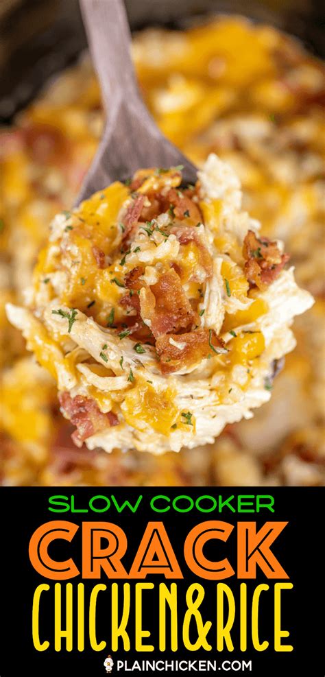 Slow Cooker Crack Chicken & Rice | Plain Chicken®