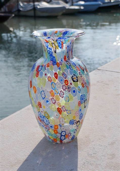 Exclusive Murano Glass Vase With Murrina Millefiori Vaso