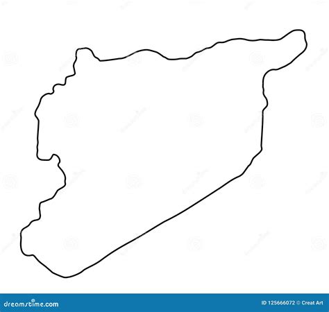 Ejemplo Del Vector Del Esquema Del Mapa De Siria Ilustración del Vector Ilustración de