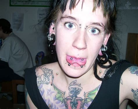 Tongue Spliting And Extreme Pierced Girl Face Body Art Girl Face