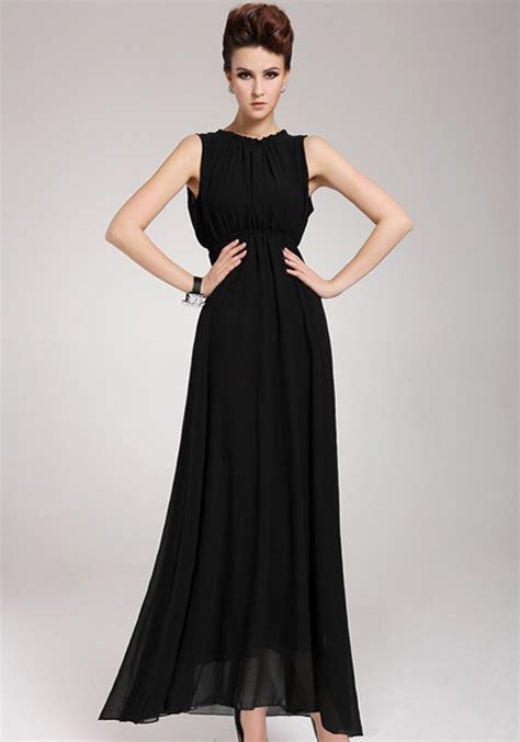 Long Beautiful Black Maxi Dresses Godfather Style