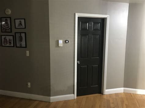 Hallway Door Painted Black Using Behr Black Mocha And Walls Painted