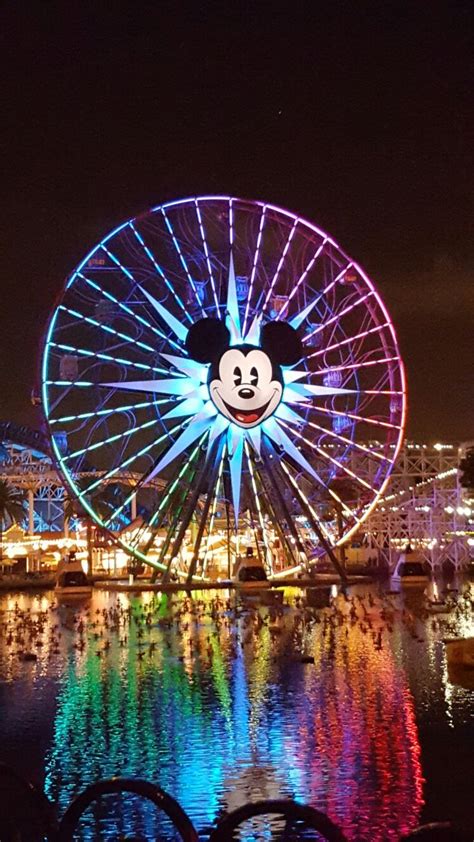 Mickey Ferris Wheel At Night Ferris Wheel World Of Color Disneyland
