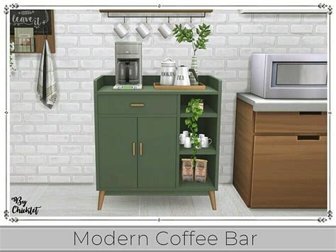 Modern Coffee Bar By Chicklet Sims 4 Cc