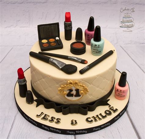 The most common make up cakes material is metal. Make up themed cake | A very happy birthday to twins Jess ...