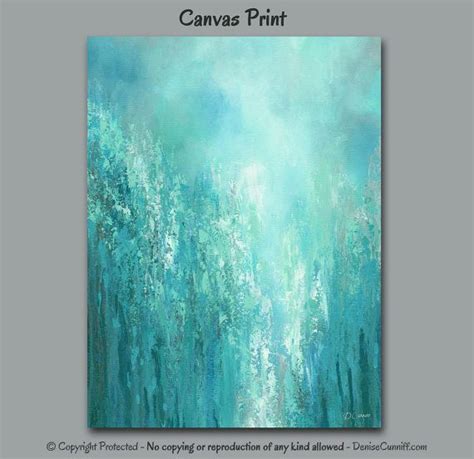 Abstract Teal Wall Art Canvas Print Turquoise Blue Green Teal Etsy