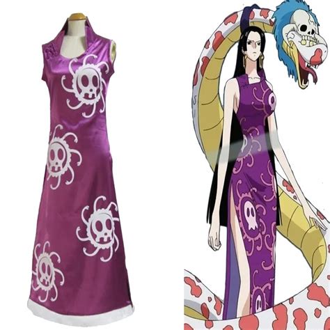 One Piece Boa Hancock Cosplay Costuem Purple Dress Cosplay Costume Made Size On